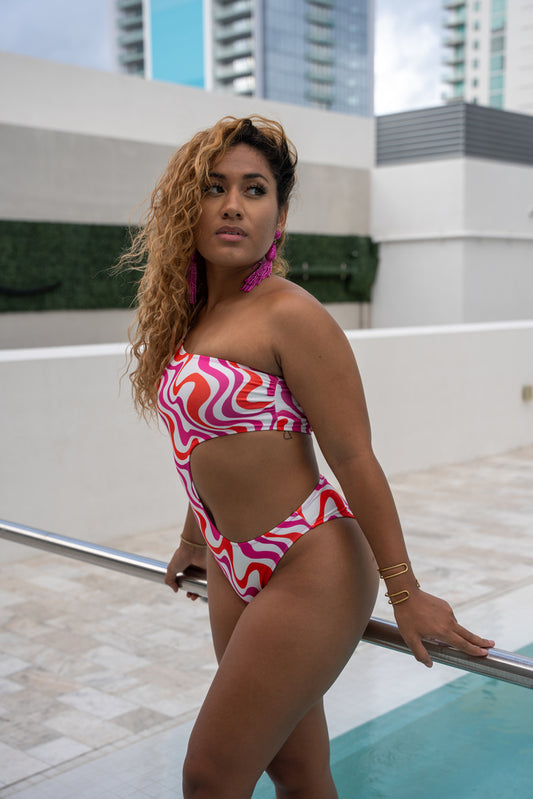 Miami Swirl - Printed One-piece Swimsuit